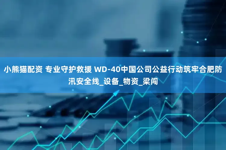 小熊猫配资 专业守护救援 WD-40中国公司公益行动筑牢合肥防汛安全线_设备_物资_梁闯